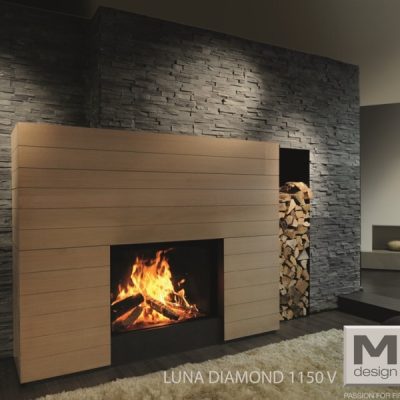 Chimenea de leña MDesign Luna Diamond 1150V - Chimeneas Impormade